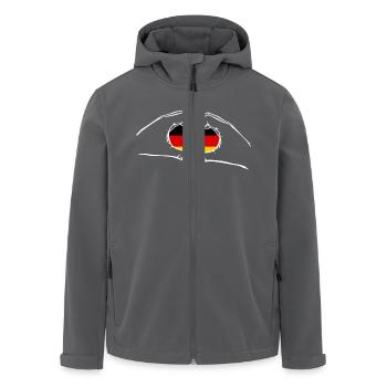 J’aime Allemagne - coeur mains - Veste softshell homme en polyester recyclé Stanley/Stella - noir - Devant - AI Model Male 185 light (185cm)