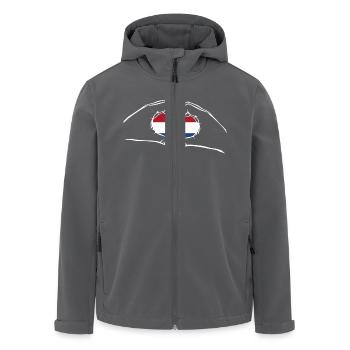 J’ai le cœur amour - Hollande - mains - Veste softshell homme en polyester recyclé Stanley/Stella - noir - Devant - AI Model Male 185 light (185cm)