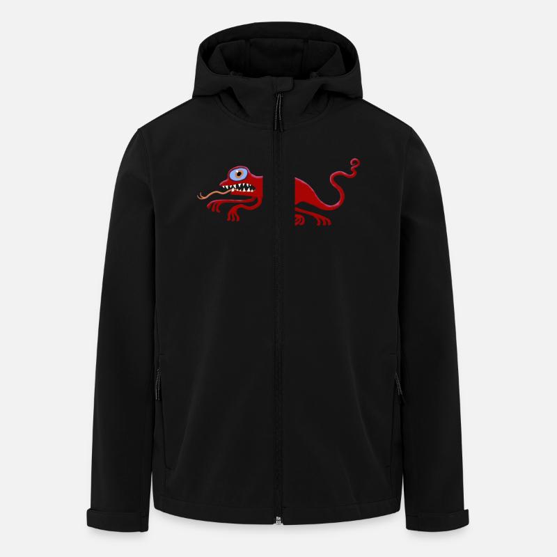 ulkige Echse-rot - Recycelte Männer Softshell-Jacke von Stanley/Stella - Schwarz