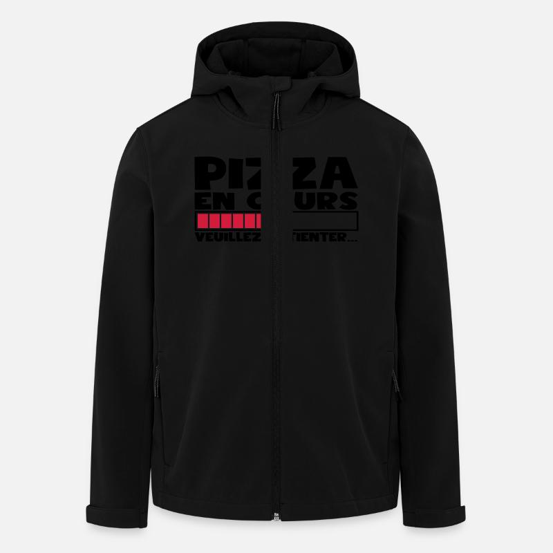 PIZZA EN COURS - Veste softshell homme en polyester recyclé Stanley/Stella - noir