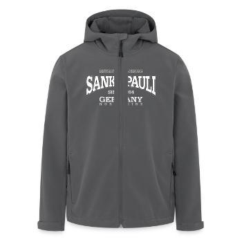 Sankt Pauli (white) - Recycelte Männer Softshell-Jacke von Stanley/Stella - Schwarz - Vorne - AI Model Male 185 light (185cm)