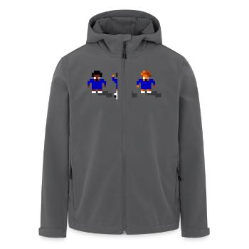 Soccer Blue - Men’s Recycled Softshell Jacket by Stanley/Stella - black - Front - AI Model Male 185 light (185cm)