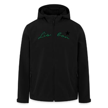 Lissabon (2c) - Recycelte Männer Softshell-Jacke von Stanley/Stella - Schwarz - Vorne - AI Model Male 185 light (185cm)