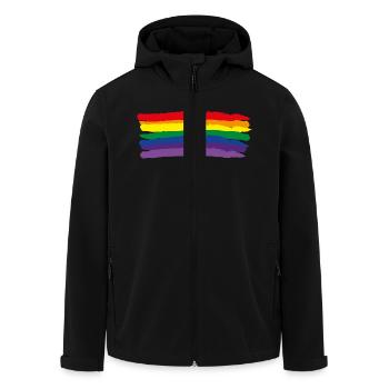 Rainbow Flag & colors - Men’s Recycled Softshell Jacket by Stanley/Stella - black - Front - AI Model Male 185 light (185cm)