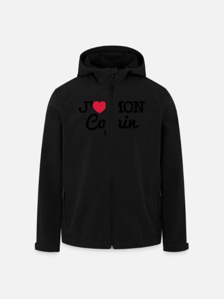 J'aime mon copain - Veste softshell homme en polyester recyclé Stanley/Stella - noir