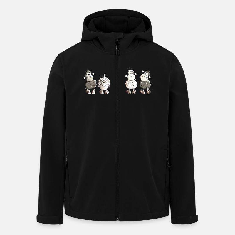 Funny Sheep - Men’s Recycled Softshell Jacket by Stanley/Stella - black