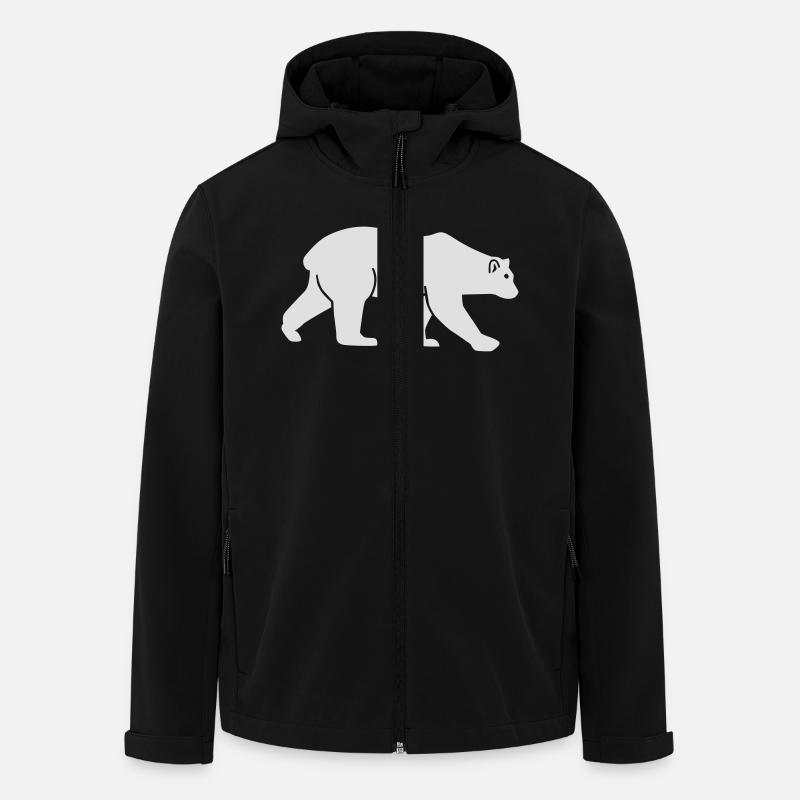 Ours polaire - Veste softshell homme en polyester recyclé Stanley/Stella - noir