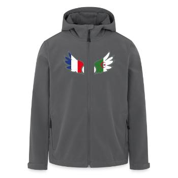 Drapeaux Français et Algérien France Algérie II - Veste softshell homme en polyester recyclé Stanley/Stella - noir - Devant - AI Model Male 185 light (185cm)