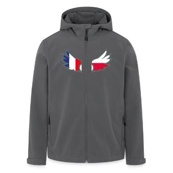 Drapeaux Français et polonais France Pologne II - Veste softshell homme en polyester recyclé Stanley/Stella - noir - Devant - AI Model Male 185 light (185cm)