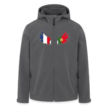 Drapeaux Français et Portugais France Portugal II - Veste softshell homme en polyester recyclé Stanley/Stella - noir - Devant - AI Model Male 185 light (185cm)