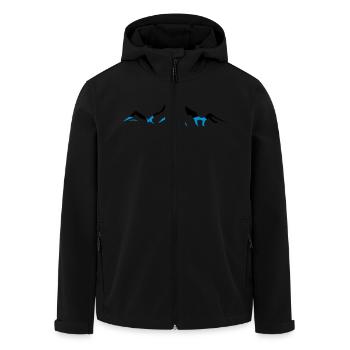 berge_002 - Men’s Recycled Softshell Jacket by Stanley/Stella - black - Front - AI Model Male 185 light (185cm)