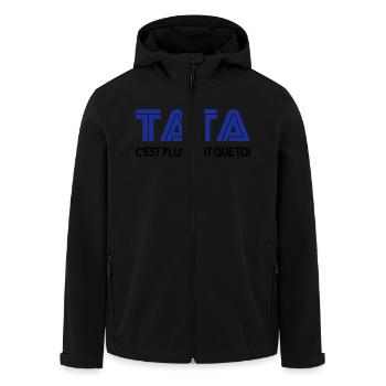 Tata c'est plus fort que toi - Veste softshell homme en polyester recyclé Stanley/Stella - noir - Devant - AI Model Male 185 light (185cm)