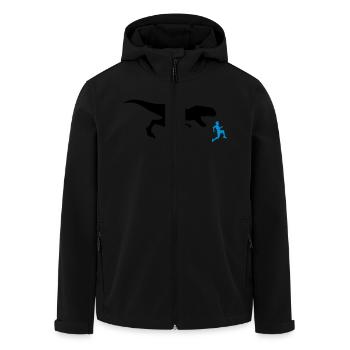 run away run race run silhouette black outline t-r - Men’s Recycled Softshell Jacket by Stanley/Stella - black - Front - AI Model Male 185 light (185cm)