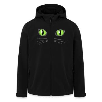 Cat green eyes - Men’s Recycled Softshell Jacket by Stanley/Stella - black - Front - AI Model Male 185 light (185cm)