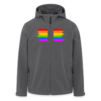Regenbogen Regenbogenfahne - Recycelte Männer Softshell-Jacke von Stanley/Stella - Schwarz - Vorne - AI Model Male 185 light (185cm)