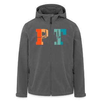 Battement de cœur rétro physical therapist - Veste softshell homme en polyester recyclé Stanley/Stella - noir - Devant - AI Model Male 185 light (185cm)