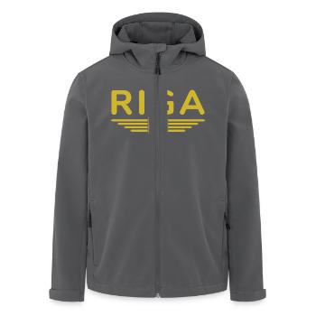Riga T-Shirt – Capital City Love - Veste softshell homme en polyester recyclé Stanley/Stella - noir - Devant - AI Model Male 185 light (185cm)