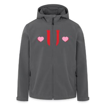 Buchstabe u Rote Herzen - Recycelte Männer Softshell-Jacke von Stanley/Stella - Schwarz - Vorne - AI Model Male 185 light (185cm)