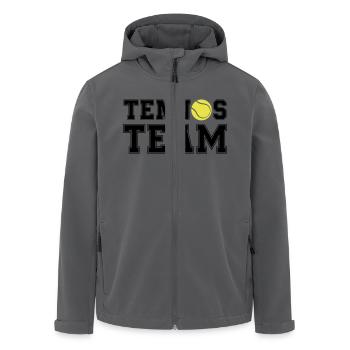 Tennis Team - Men’s Recycled Softshell Jacket by Stanley/Stella - black - Front - AI Model Male 185 light (185cm)