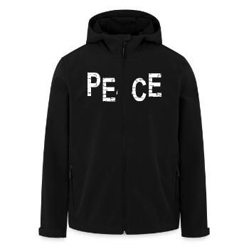Peace - Paix - Frieden - Pace - Paz - Men’s Recycled Softshell Jacket by Stanley/Stella - black - Front - AI Model Male 185 light (185cm)