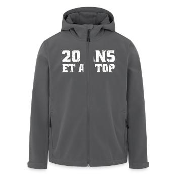 20 ans Top 20ème ANNIVERSAIRE Vintage né en 2005 - Veste softshell homme en polyester recyclé Stanley/Stella - noir - Devant - AI Model Male 185 light (185cm)