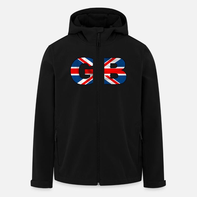 GB Union Jack - Men’s Recycled Softshell Jacket by Stanley/Stella - black