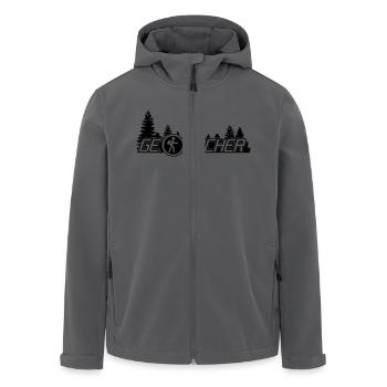 Geocacher - Recycelte Männer Softshell-Jacke von Stanley/Stella - Schwarz - Vorne - AI Model Male 185 light (185cm)