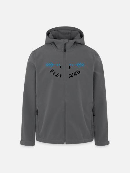 Heimat Hafen Flensburg - Recycelte Männer Softshell-Jacke von Stanley/Stella - Schwarz
