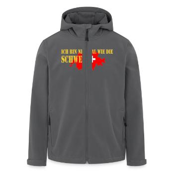 schweiz - Men’s Recycled Softshell Jacket by Stanley/Stella - black - Front - AI Model Male 185 light (185cm)