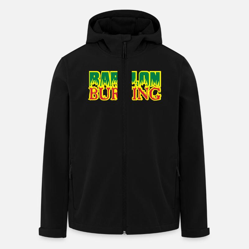 babylon burning 01 - Recycelte Männer Softshell-Jacke Discoverer von Stanley/Stella - Schwarz