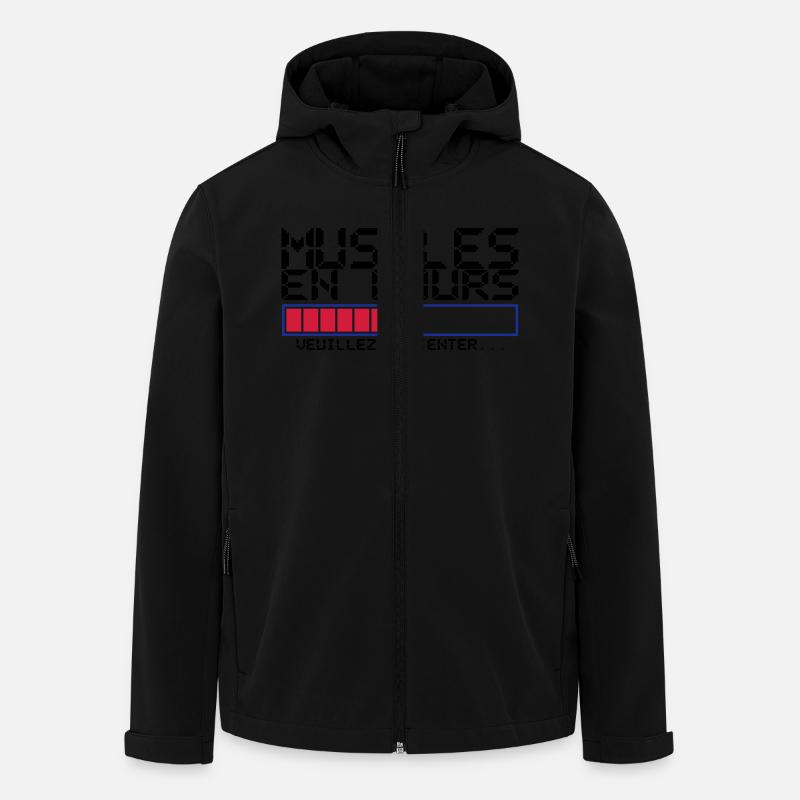 muscles en cours citation - Veste softshell homme en polyester recyclé Stanley/Stella - noir