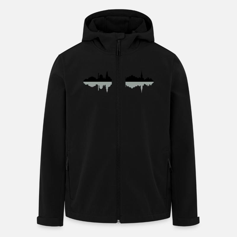 Skyline Dresden - Recycelte Männer Softshell-Jacke von Stanley/Stella - Schwarz