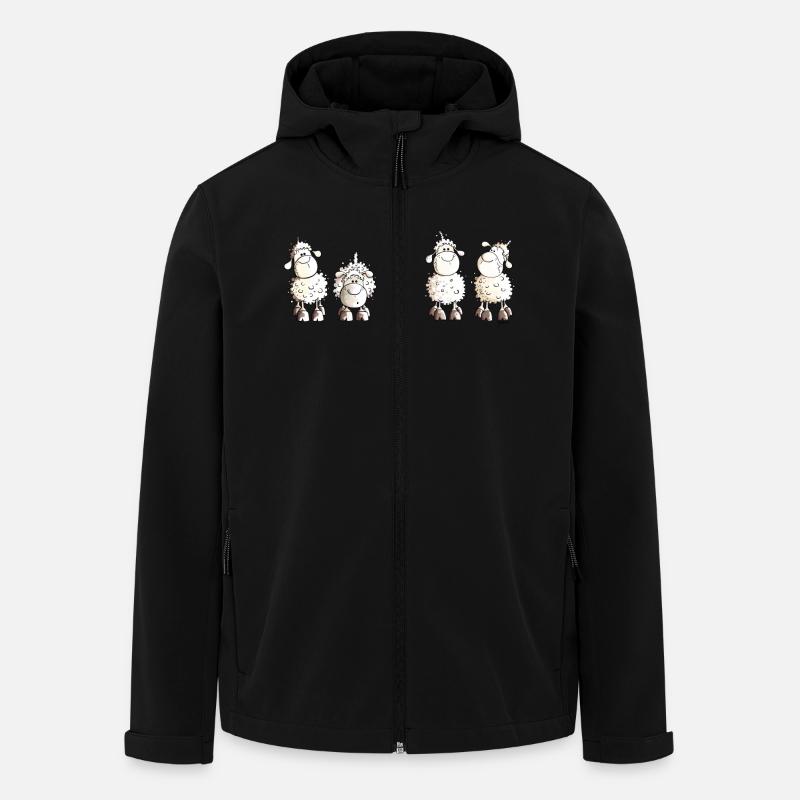 Funny White Sheep - Men’s Recycled Softshell Jacket by Stanley/Stella - black