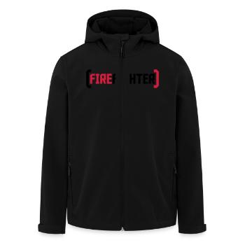 Logo de pompier - Veste softshell homme en polyester recyclé Stanley/Stella - noir - Devant - AI Model Male 185 light (185cm)