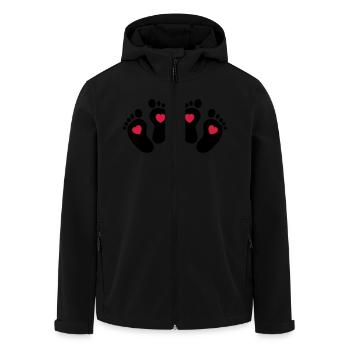 Twins Heart Feet - Zwillinge Herz Füße - Recycelte Männer Softshell-Jacke von Stanley/Stella - Schwarz - Vorne - AI Model Male 185 light (185cm)