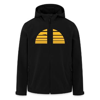 Coucher de soleil yoga Soleil - Veste softshell homme en polyester recyclé Stanley/Stella - noir - Devant - AI Model Male 185 light (185cm)