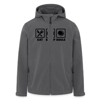 Eat sleep Boule - Men’s Recycled Softshell Jacket by Stanley/Stella - black - Front - AI Model Male 185 light (185cm)