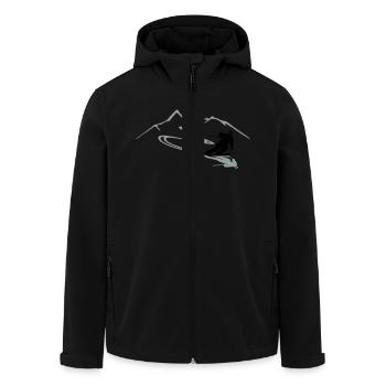 Skifahrer Berge - Recycelte Männer Softshell-Jacke von Stanley/Stella - Schwarz - Vorne - AI Model Male 185 light (185cm)