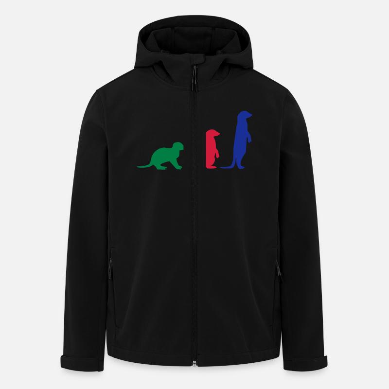 Erdmännchen drei vektor - Recycelte Männer Softshell-Jacke von Stanley/Stella - Schwarz