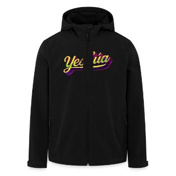 Yeshúa - Urban Lettering Style - Men’s Recycled Softshell Jacket by Stanley/Stella - black - Front - AI Model Male 185 light (185cm)