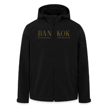 Bangkok Fan Outfit T Shirt Design - Recycelte Männer Softshell-Jacke von Stanley/Stella - Schwarz - Vorne - AI Model Male 185 light (185cm)