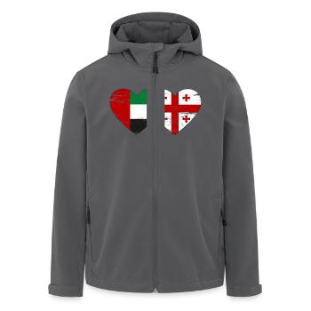 United Arab Emirates Georgia Flag - Men’s Recycled Softshell Jacket by Stanley/Stella - black - Front - AI Model Male 185 light (185cm)