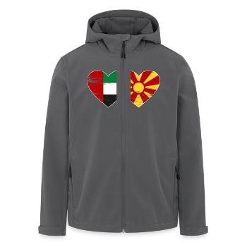 United Arab Emirates Macedonia Flag - Men’s Recycled Softshell Jacket by Stanley/Stella - black - Front - AI Model Male 185 light (185cm)