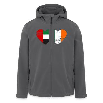 United Arab Emirates Ireland Flag Heart - Men’s Recycled Softshell Jacket by Stanley/Stella - anthracite - Front - AI Model Male 185 light (185cm)