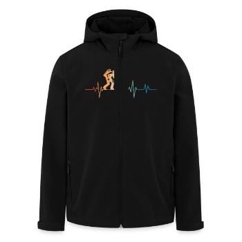 Retro Herzschlag Graffiti - Recycelte Männer Softshell-Jacke von Stanley/Stella - Schwarz - Vorne - AI Model Male 185 light (185cm)