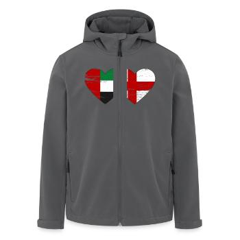United Arab Emirates England Flag Heart - Men’s Recycled Softshell Jacket by Stanley/Stella - black - Front - AI Model Male 185 light (185cm)