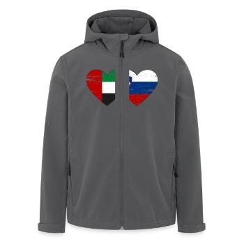 Vereinigte Arabische Emirate Slowenien Flagge Herz - Recycelte Männer Softshell-Jacke von Stanley/Stella - Schwarz - Vorne - AI Model Male 185 light (185cm)