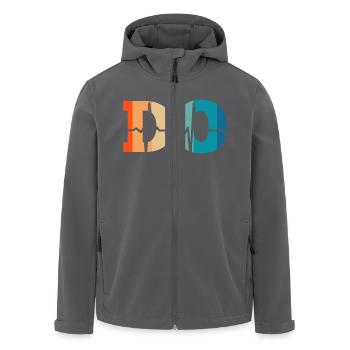 Battement de cœur rétro doctor of osteopathy - Veste softshell homme en polyester recyclé Stanley/Stella - noir - Devant - AI Model Male 185 light (185cm)