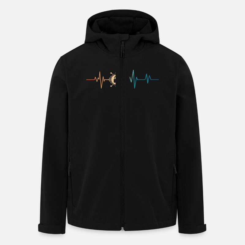 Retro Heartbeat Cyber Security - Men’s Recycled Softshell Jacket by Stanley/Stella - black