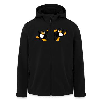 Three Breakdance Penguins Dancing Party Fun Music - Men’s Recycled Softshell Jacket by Stanley/Stella - black - Front - AI Model Male 185 light (185cm)